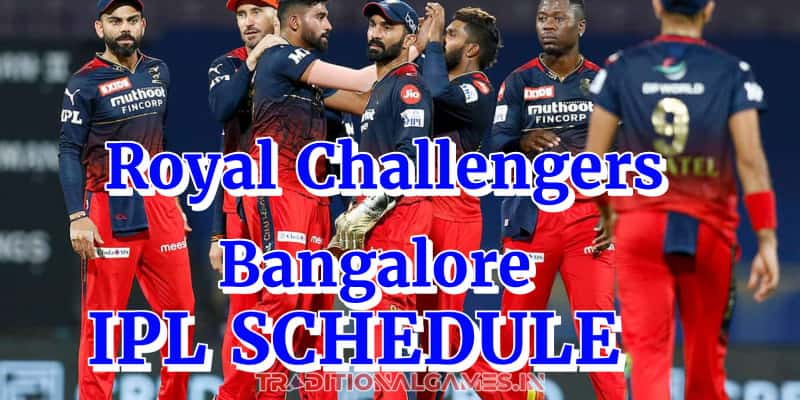 Royal Challengers Bangalore IPL Schedule 2023
