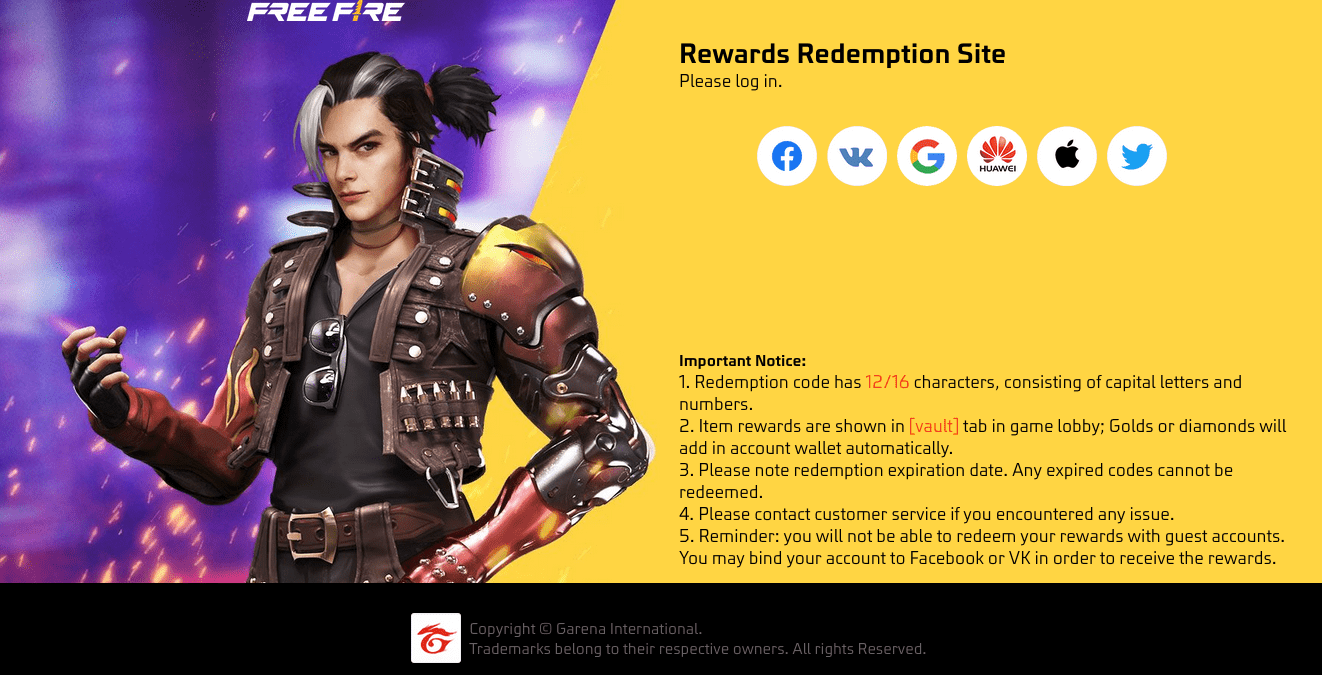 Free Fire Redemption Site