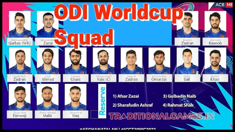 Afghanistan Squad For ICC ODI World Cup