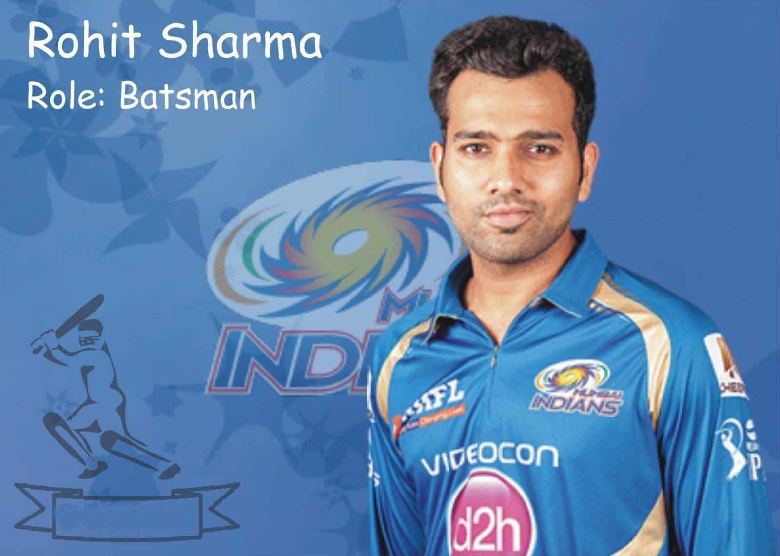 rohit sharma mumbai indians team wallpaper